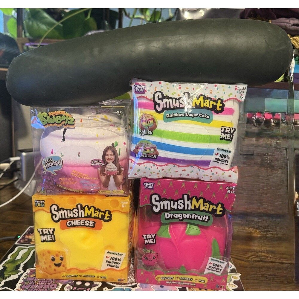 SmushMart Squishy Rainbow Cake Dragon Fruit Cupcake Cheese Pickle Lot Five Below